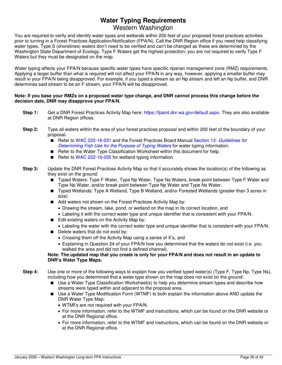 Instructions for Long-Term Forest Practices Application Instructions - Western Washington - Washington, Page 35