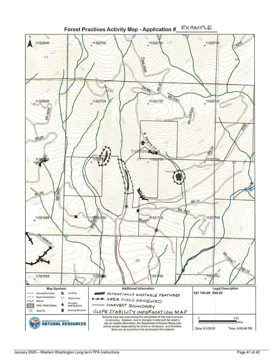 Instructions for Long-Term Forest Practices Application Instructions - Western Washington - Washington, Page 41