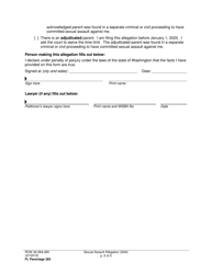 Form FL Parentage383 Sexual Assault Allegation - Washington, Page 5