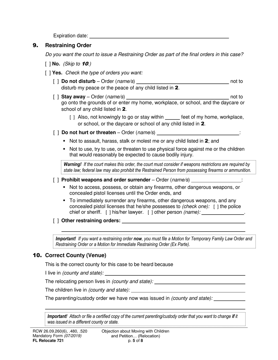 Form FL Relocate721 - Fill Out, Sign Online and Download Printable PDF ...