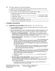 Form FL Relocate735 Final Order and Findings on Objection About Moving With Children and Petition About Changing a Parenting/Custody Order (Relocation) - Washington, Page 2
