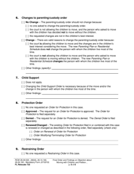 Form FL Relocate735 Final Order and Findings on Objection About Moving With Children and Petition About Changing a Parenting/Custody Order (Relocation) - Washington, Page 6