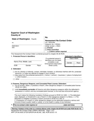 Form WPF CR84.0430 Harassment No-Contact Order - Washington