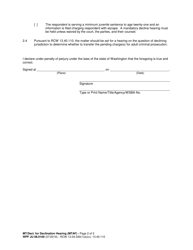 Form WPF JU08.0100 Motion and Declaration for Declination Hearing (Mtaf) - Washington, Page 2