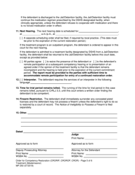 Form MP250 Order for Competency Restoration Treatment (Misdemeanor) - Washington, Page 5