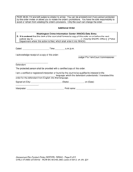 Form CrRLJ07.0950 Harassment No-Contact Order - Washington, Page 2