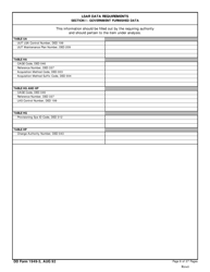 DD Form 1949-3 Section I Lsar Data Requirements, Government Furnished Data (Pages 4 - 8 of 27), Page 5