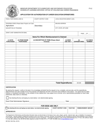 Form FV-2 (MO500-1303) Reimbursement Request for Approved Career Education Expenditures - Missouri, Page 2