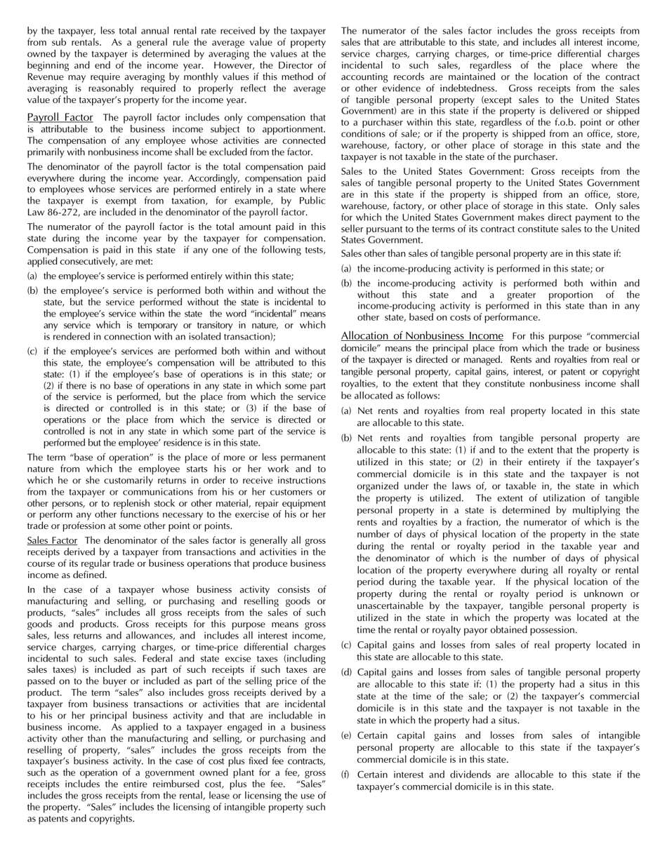 Form MO-MSS S Corporation Allocation and Apportionment Schedule - Missouri, Page 5