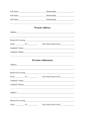 Rental Application Form - Tennessee, Page 2