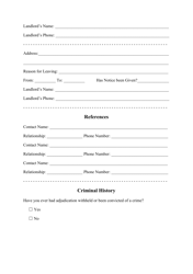 Rental Application Form - Texas, Page 3