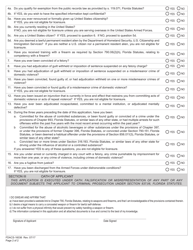 Form FDACS-16036 Application for Concealed Weapon or Firearm License - Florida, Page 2