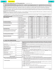 Form 9400-193 Wisconsin Boat Registration and Titling Application - Wisconsin, Page 2