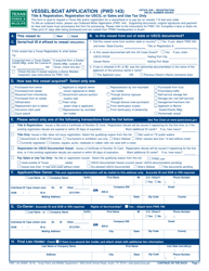 Document preview: Form PWD143 Vessel/Boat Application - Texas