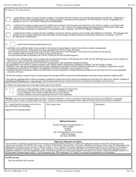 EPA Form 3520-8 Application for Final Admission of Nonconforming Imported Vehicle or Engine, Page 2