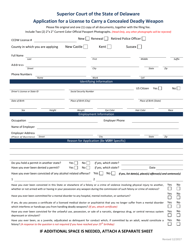 Application for a License to Carry a Concealed Deadly Weapon - Delaware