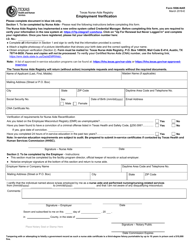 Form 5506-NAR Texas Nurse Aide Registry Employment Verification - Texas