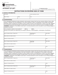 Document preview: Form MV-13ST Affidavit of Gift - Pennsylvania
