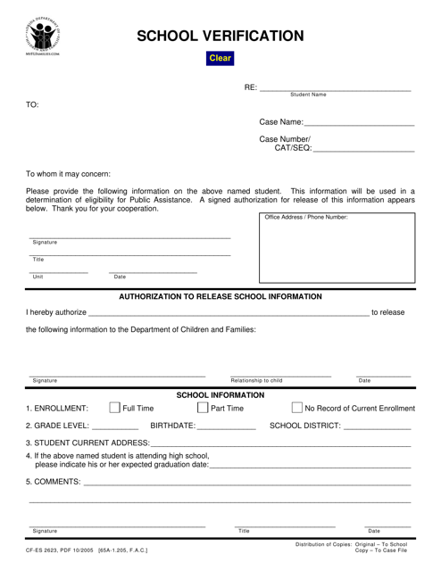 Form CF-ES2623  Printable Pdf