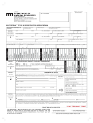 Form LB014-05 &quot;Watercraft Title &amp; Registration Application&quot; - Minnesota, Page 5