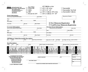 Form LB-001-05 DNR Universal Registration Form - Minnesota, Page 5