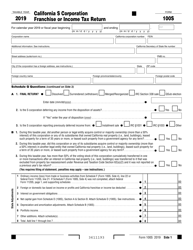 Document preview: Form 100S California S Corporation Franchise or Income Tax Return - California