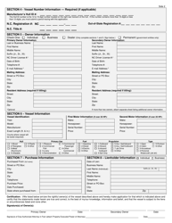 Form VL-1 Nc Vessel Registration &amp; Title Application - North Carolina, Page 2