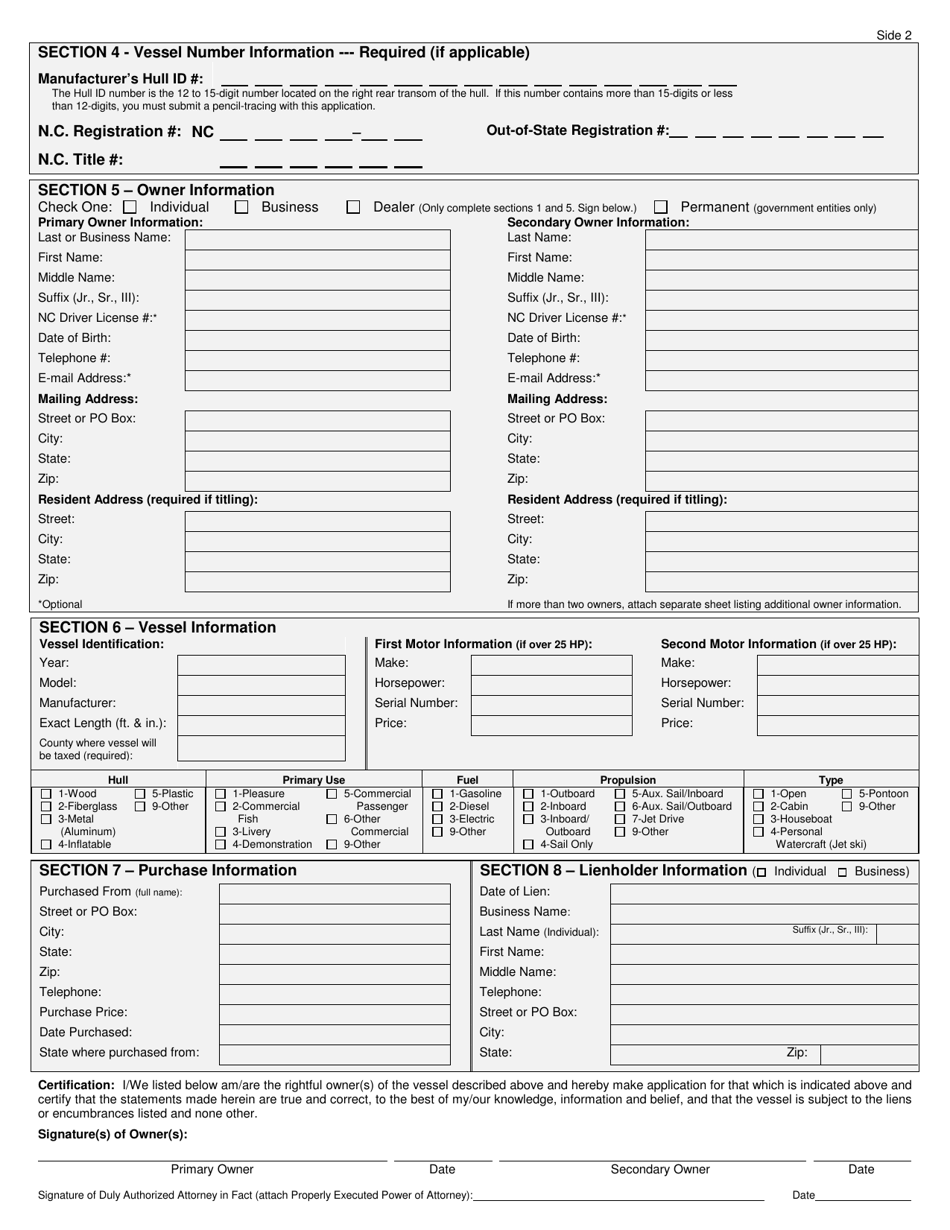 Form VL-1 - Fill Out, Sign Online and Download Printable PDF, North ...