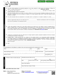 Form 768 General Affidavit - Missouri