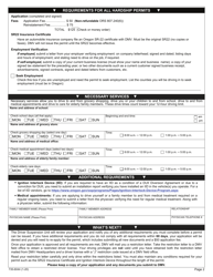 Form 735-6044 Hardship Permit Application - Oregon, Page 2