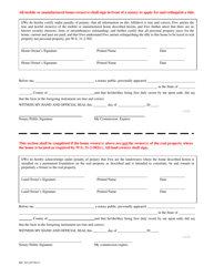 Form MV303 Mobile &amp; Manufactured Home Affidavit - Wyoming, Page 2