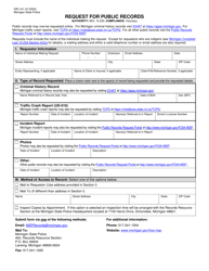 Form DIR-101 &quot;Request for Public Records&quot; - Michigan