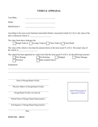 Document preview: Form DPSMV1820 Vehicle Appraisal - Louisiana