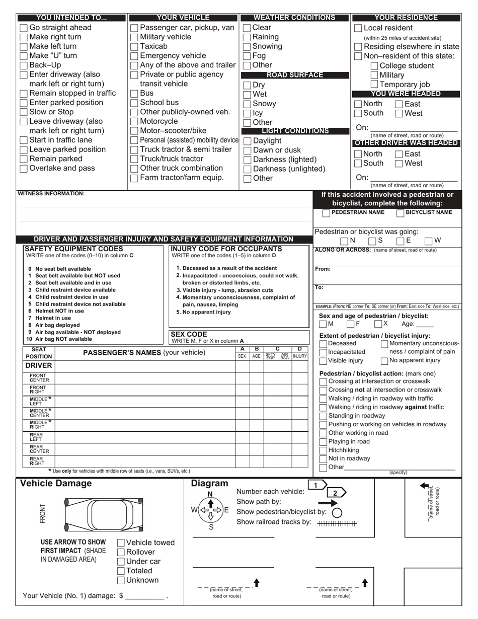 Form 735-32 Oregon Traffic Accident and Insurance Report - Oregon, Page 2