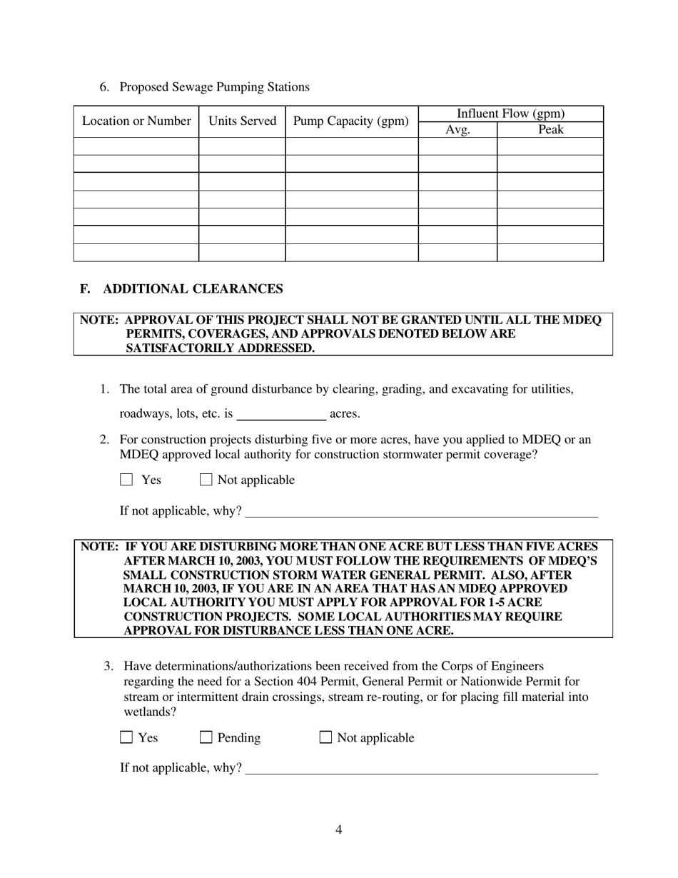 Information Regarding Proposed Wastewater Projects to: the Mississippi Office of Pollution Control - Mississippi, Page 4