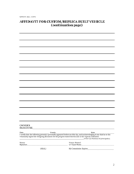 Form MVR-55 Affidavit for Custom/Replica Built Vehicle - North Carolina, Page 2
