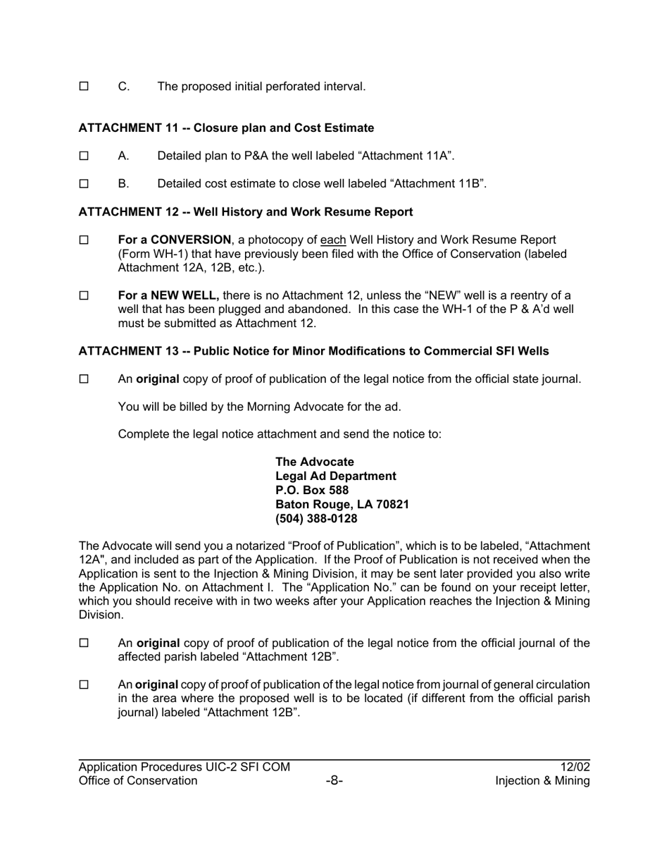 Form UIC-2 SFI COM Class-II Commercial Slurry Fracture Injection Well Application - Louisiana, Page 10