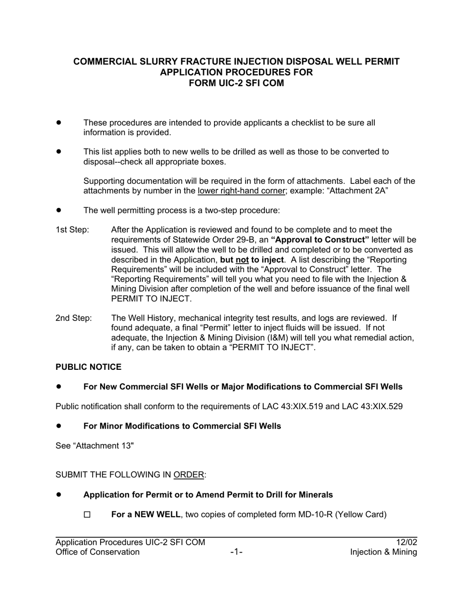 Form UIC-2 SFI COM Class-II Commercial Slurry Fracture Injection Well Application - Louisiana, Page 3