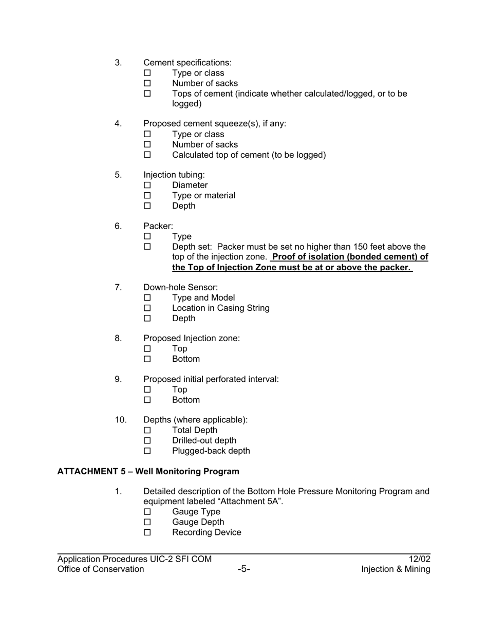 Form UIC-2 SFI COM Class-II Commercial Slurry Fracture Injection Well Application - Louisiana, Page 7