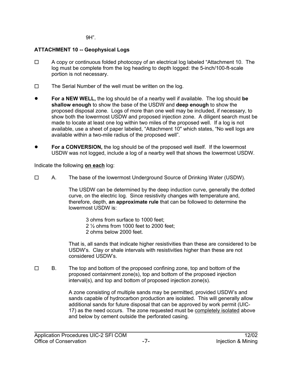 Form UIC-2 SFI COM Class-II Commercial Slurry Fracture Injection Well Application - Louisiana, Page 9