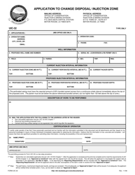 Document preview: Form UIC-32 Application to Change Disposal/ Injection Zone - Louisiana