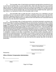 Irrevocable Letter of Credit - Louisiana, Page 2