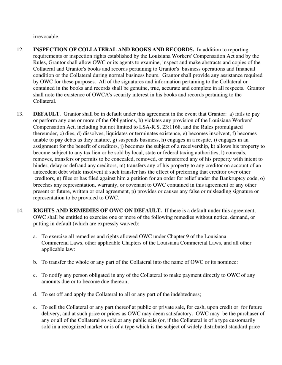 Security Agreement for Certificate of Deposit - Louisiana, Page 3