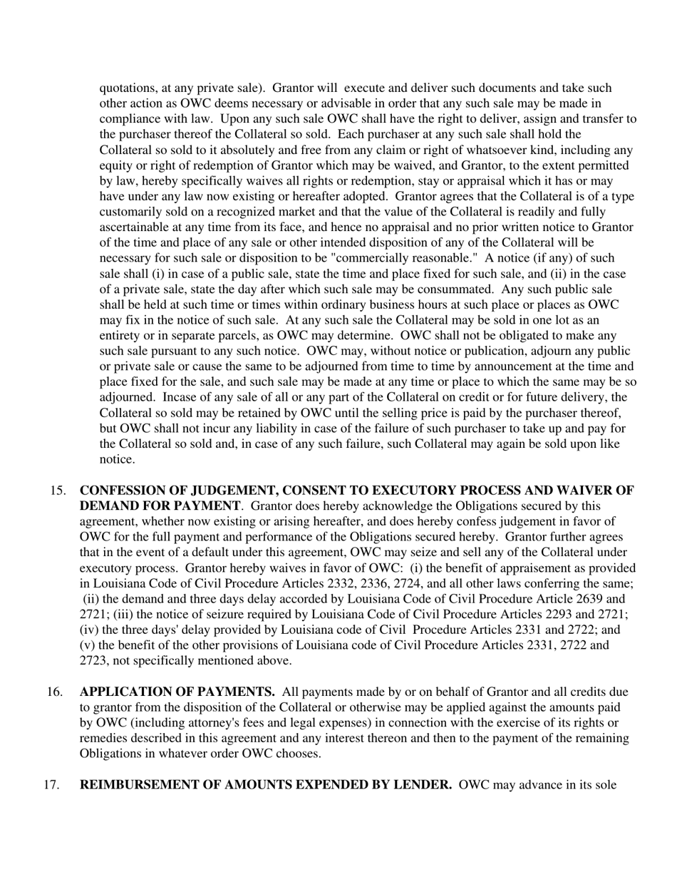Security Agreement for Certificate of Deposit - Louisiana, Page 4