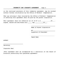 Indemnity and Guaranty Agreement - Louisiana, Page 2