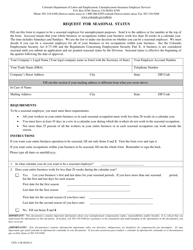 Form UITL-5 Request for Seasonal Status - Colorado