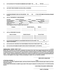 Request for Waiver of Payment of Advance Costs Facts Concerning the Employee - Louisiana, Page 2
