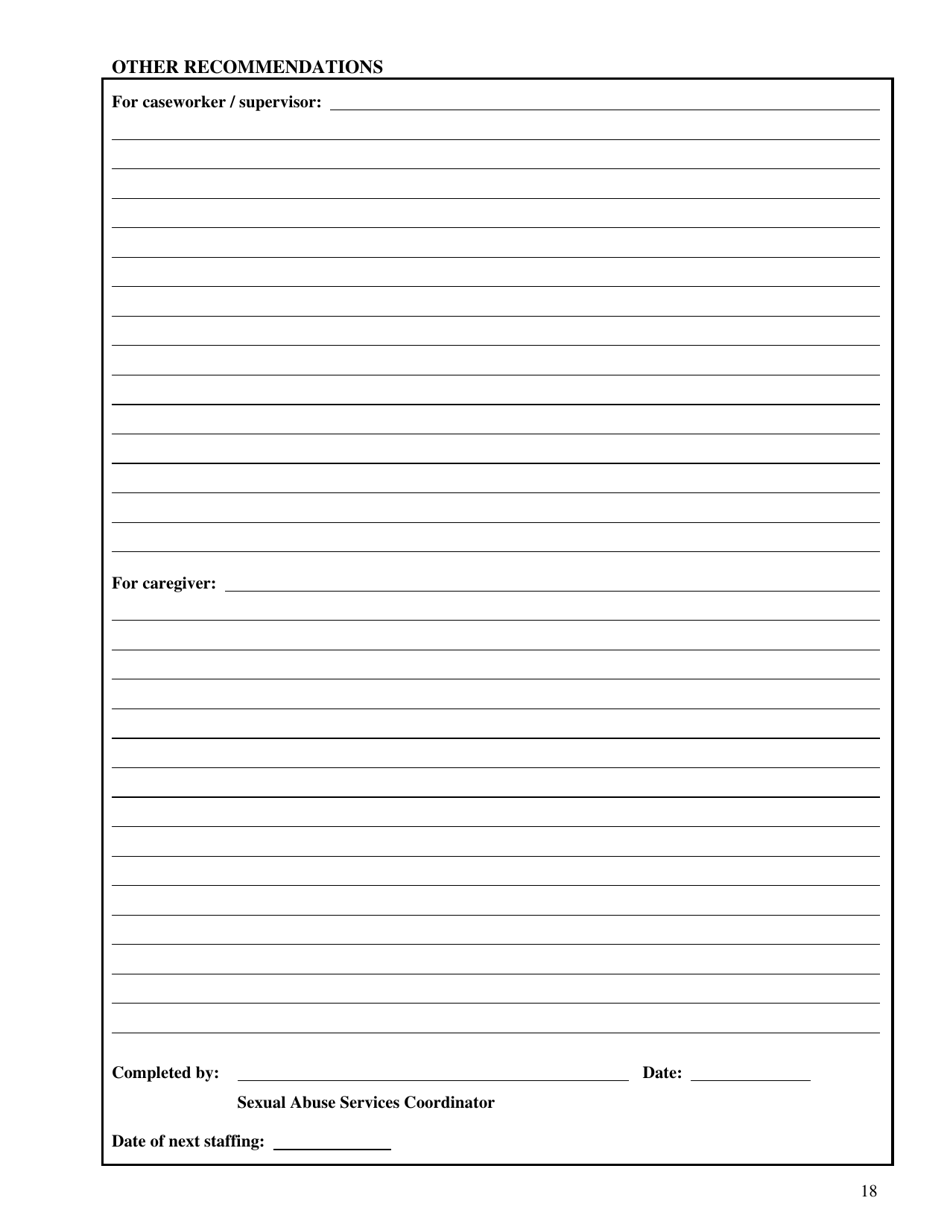 Form CFS687 Sexual Abuse Program Summary of Review and Screening - Illinois, Page 18