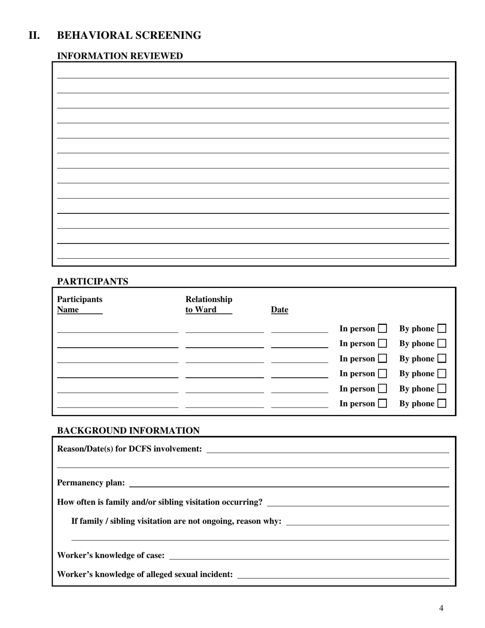 Form CFS687 Sexual Abuse Program Summary of Review and Screening - Illinois, Page 4
