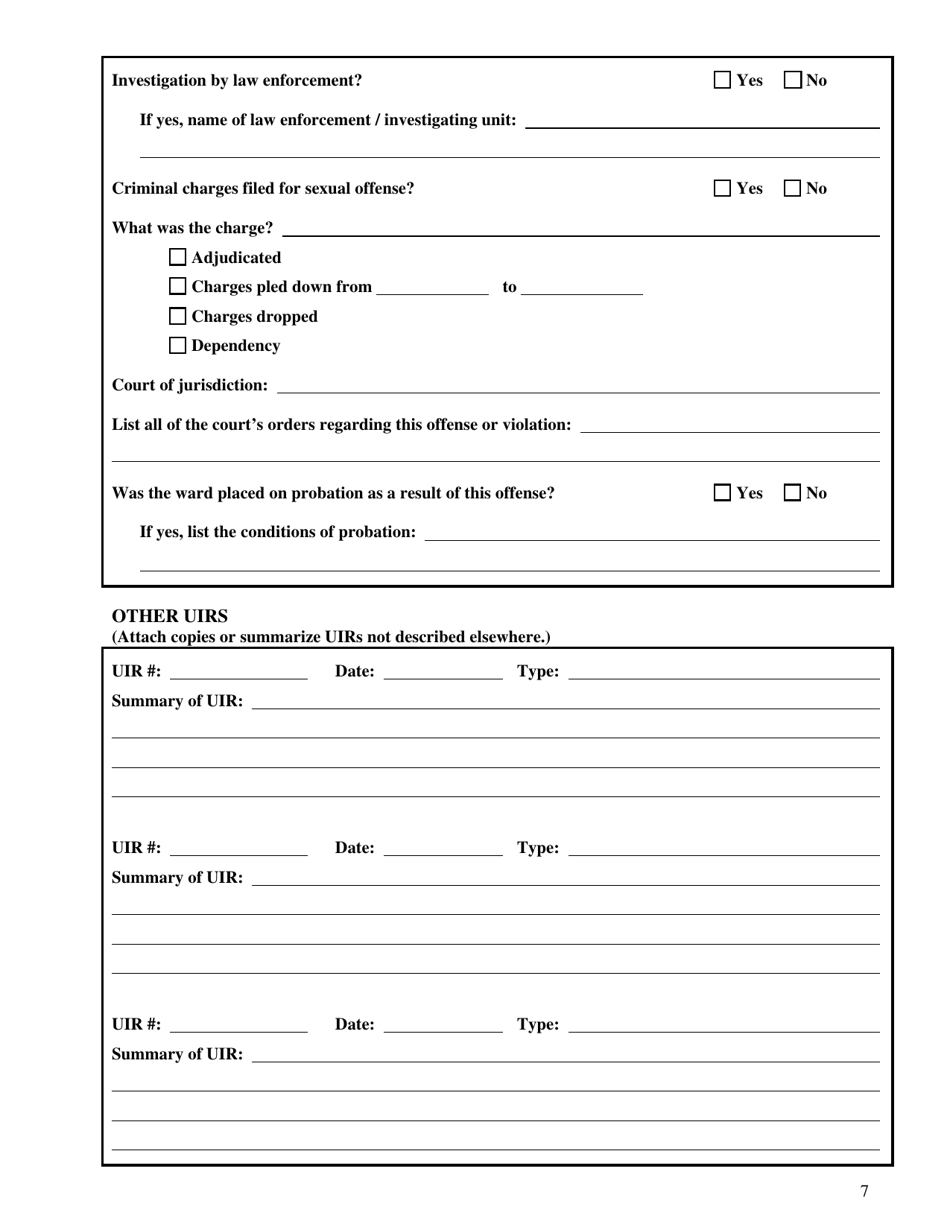Form CFS687 Sexual Abuse Program Summary of Review and Screening - Illinois, Page 7